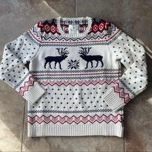 Lexington Clothing Co White Wool Fair Isle Sweater